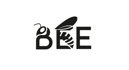 Bee Logo Design - Insect Letter B with Stripes and Wings © Alis