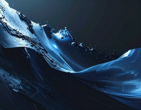 Data Compression Artifact and Shattering Blue Surface