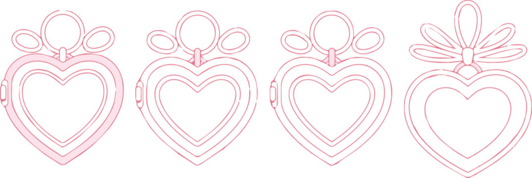 Heart locket with ribbon bow charm for children