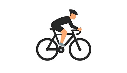 Naklejka premium A minimalist illustration of a cyclist riding a bike