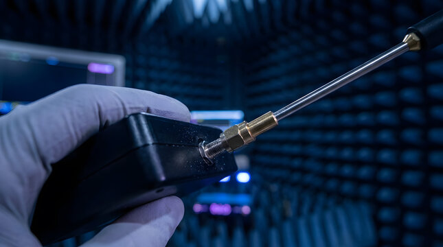 antenna testing in anechoic chamber | portable RF signal measurement device | electromagnetic compatibility laboratory testing | wireless communication technology research
