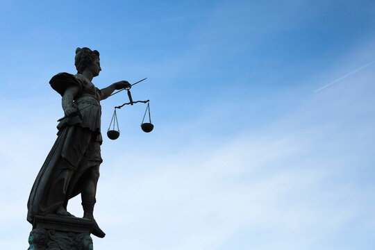 Germany, Frankfurt, sculpture of Lady Justice