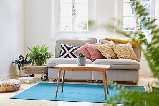 Bright modern living room in an old country house