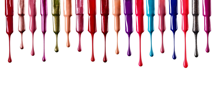 Close up of nail polish on white background