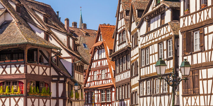 France, Alsace, Strasbourg, Petite France, half-timbered houses