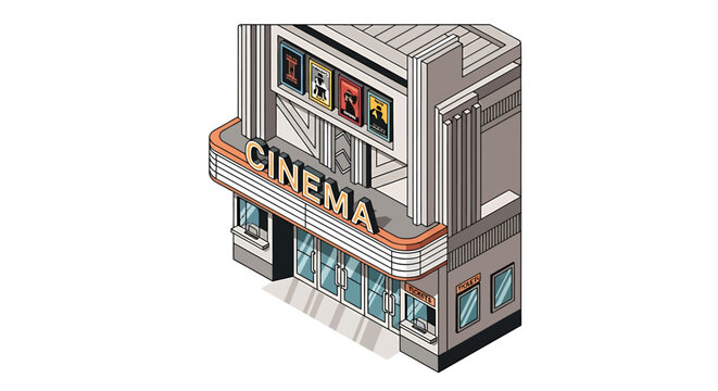 Cinema Building Exterior Architecture Design.