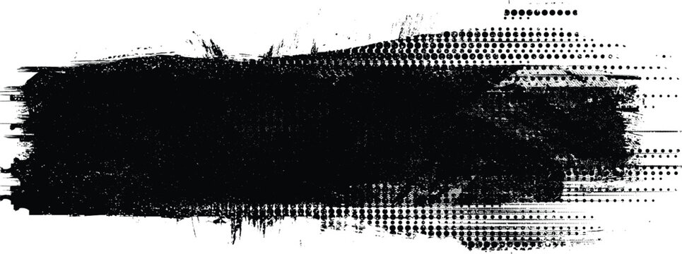 Glitch distorted grunge layer . Noise destroyed texture . Trendy defect error shapes . Overlay grunge texture . Distressed effect .Vector shapes with a halftone dots screen print texture.
