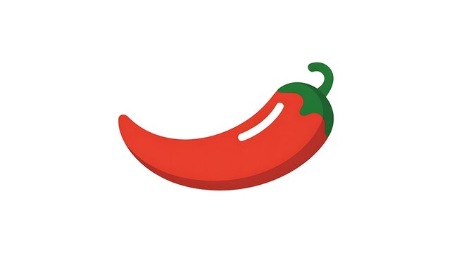Spicy red chili pepper icon, hot chili pepper, red pepper symbol, chili illustration