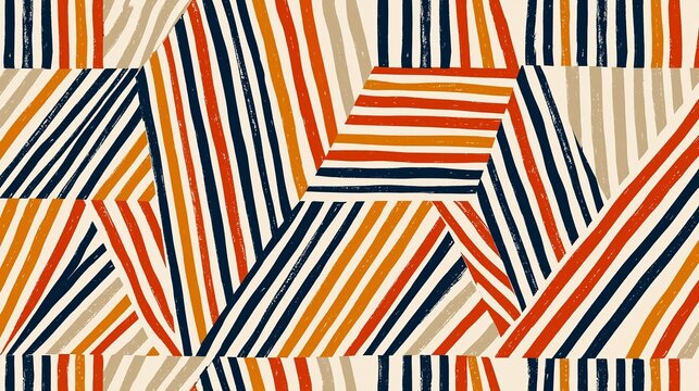 Lines in a repeating pattern create a summer fabric sample. Abstract shapes with stripes offer a simple background for prints.
