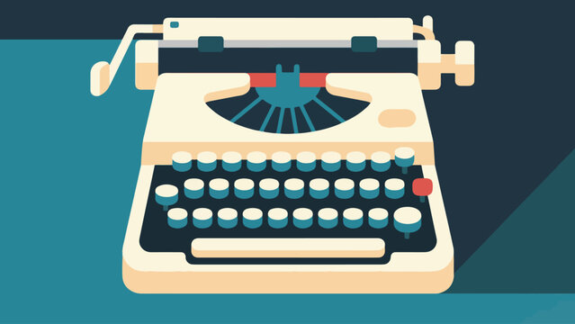 Illustration Of A Vintage Typewriter Vector Design Template