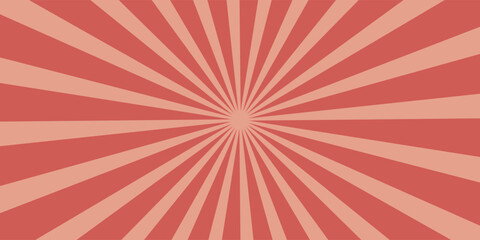 Circus background and spiral retro rays vector pattern. Vintage poster of red white sun or star burst radial lines with grunge texture, circus, carnival, summer fair or chapiteau backdrop, © Bairi