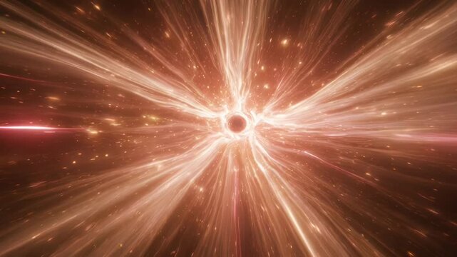 A mesmerizing depiction of a black hole surrounded by swirling particles and radiant energy, evoking a sense of cosmic wonder and scientific intrigue.