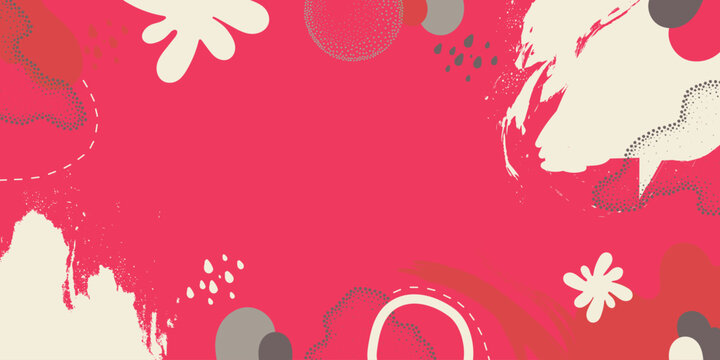 Cute doodle pattern background with abstract shapes and dots. Modern vector pattern for Banner, Flyer, Cover...