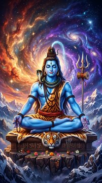 Meditative Shiva Cosmic Energy Flow