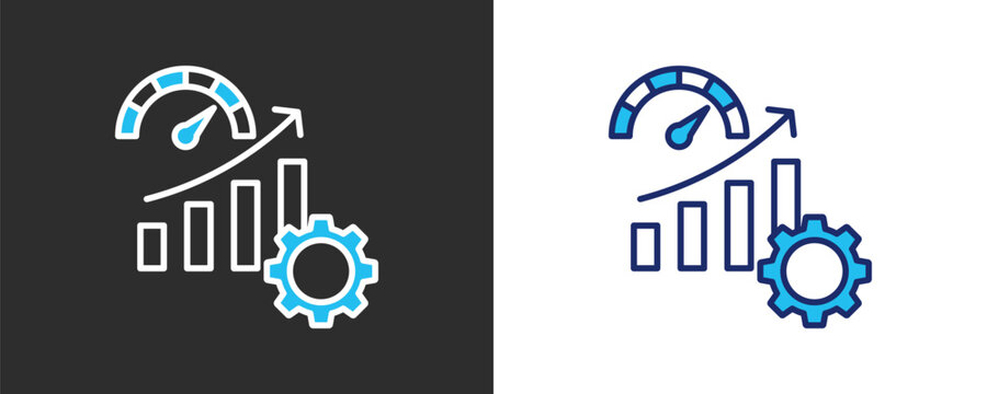 Performance Improvement Icon Set, Colored Outline Vector Illustration