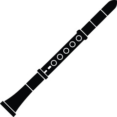 Naklejka premium flute silhouette vector art illustration, black and white design