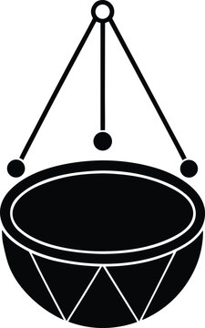 hang drum silhouette vector art illustration, black and white design