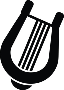 jaw harp silhouette vector art illustration, black and white design