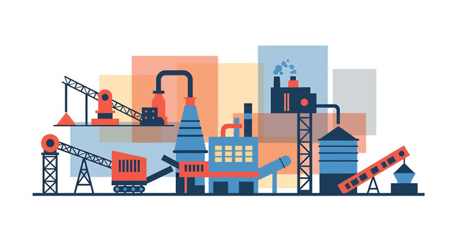 Industrial factory machines and equipment.