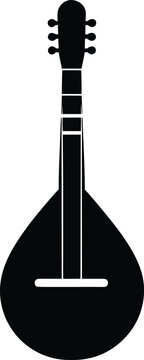 rabab silhouette vector art illustration, black and white design