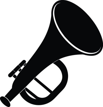 sousaphone silhouette vector art illustration, black and white design