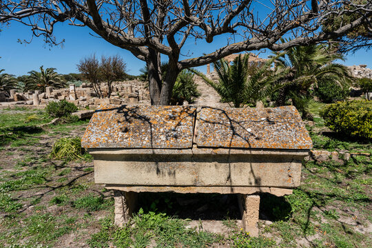 Selinunte, ancient Lycian tomb, archaeological site dating from 550 BC, province of Trapani, Sicily, Italy