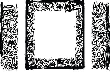 Graffiti border frame with urban street art © Anas