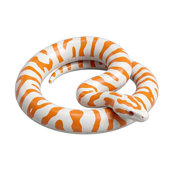 Albino Ball Python with Orange and White Stripes