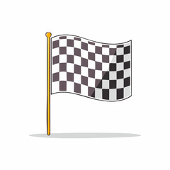 Fototapeta premium Checkered Flag Waving on Pole