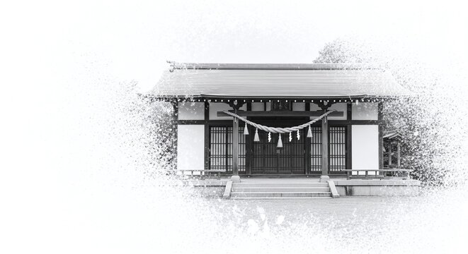 traditional japanese house with black gates and white walls and roof