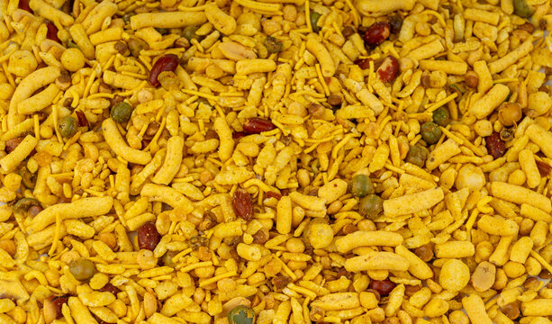 Khatta meetha namkeen textured background