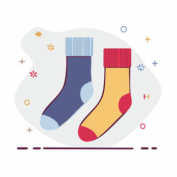 Colorful illustration of two socks