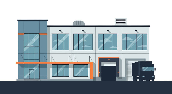 Large Industrial Building Loading Dock Area.