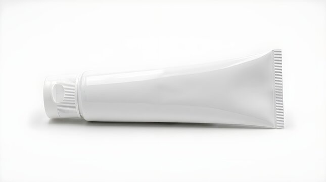 White Toothpaste Tube Mockup Isolated