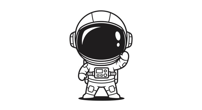 Astronaut in Space Suit Standing Alone.