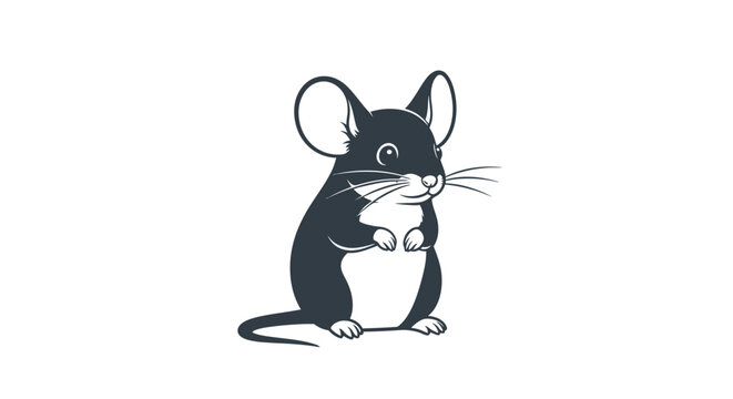 Cute cartoon mouse standing upright.