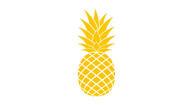 Fresh Yellow Pineapple Fruit Closeup.