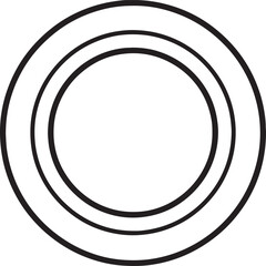 Naklejka premium Concentric circles icon with circle shape abstract shape line art