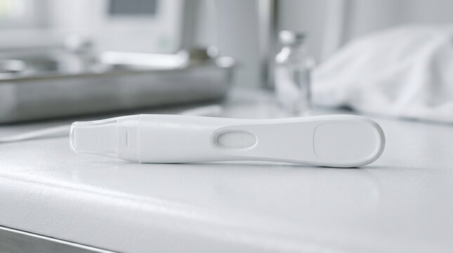 Single Pregnancy Test Kit on Clean Medical Surface