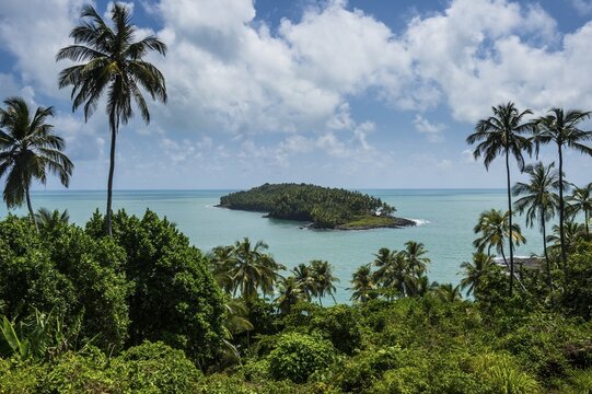 View from Royal island on Devils island, Iles du Salut, French Guiana
