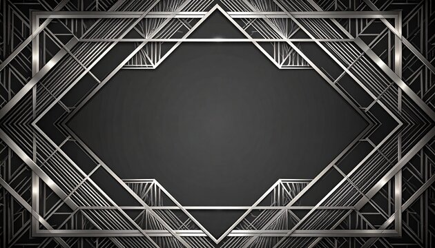 Geometric Silver Frame with Dark Background.