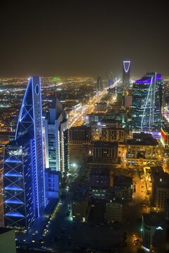 View over town from the Al Faisaliyah Centre skyscraper, Riad, Saudi Arabia