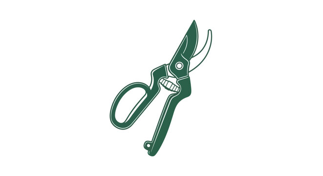 Green scissors cutting tool object.