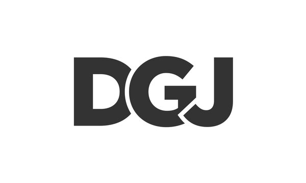 DGJ logo design template with strong and modern bold text. Initial based vector logotype featuring simple and minimal typography. Trendy company identity.