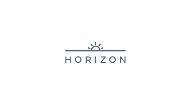 Horizon Logo Design With Sun Symbol.