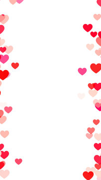 valentines day hearts border frame isolated on transparent background , png love and romantic valentine social media vertical design element