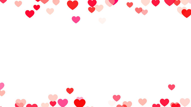 valentines day hearts border frame isolated on transparent background , png love and romantic valentine social media design element