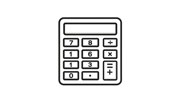 A simple line drawing of a calculator (2)