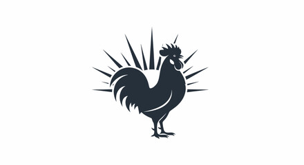 Black Rooster Silhouette Icon Graphic Design. © Supar