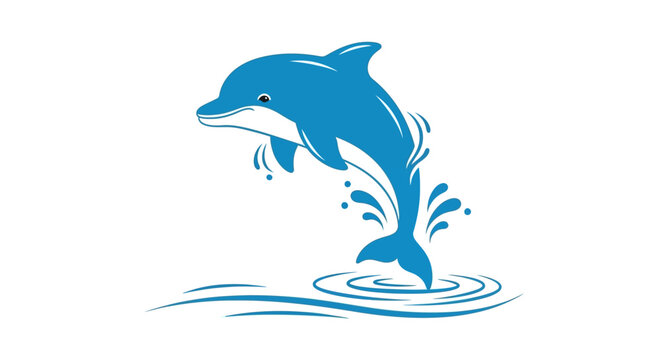Dolphin jumping out of water fast.